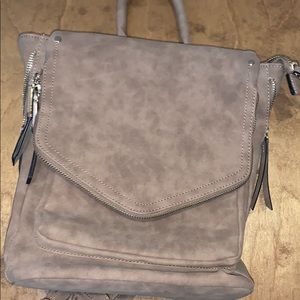 Suede backpack pocketbook